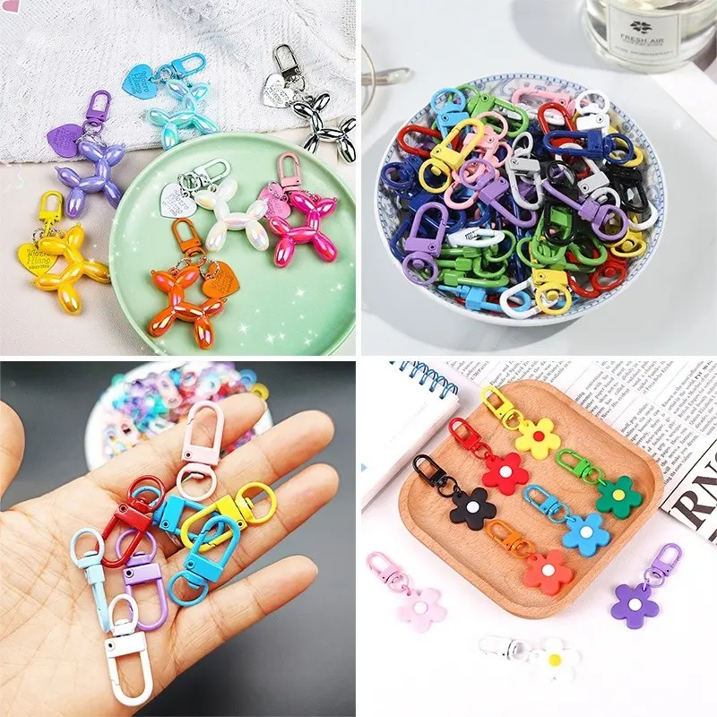 Candy Color Keyring Accessories DIY Multi-functional Hooks Pendant Keychain Material