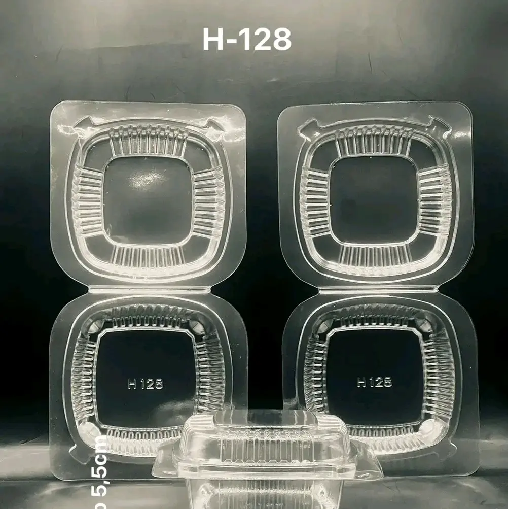 Set 100 Hộp Nhựa Trong Hình Vuông H128 hộp dùng 1 lần