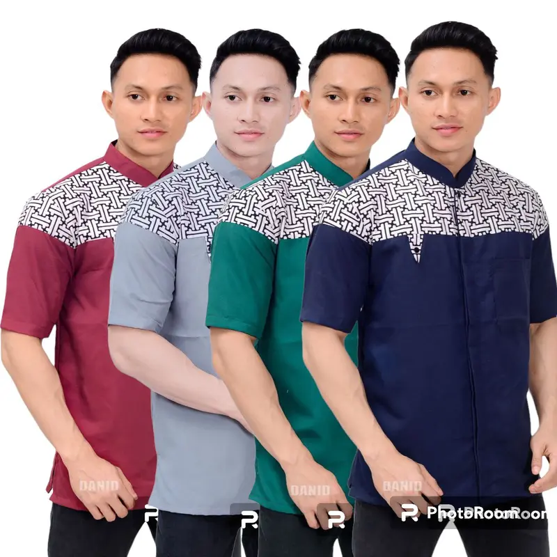 100 ribu dpat 4 baju koko kurta falcon lengan pendek Katun Muslim Pria Dewasa 5