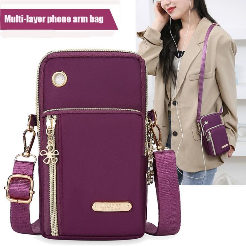 Túi Đựng Điện Thoại Mini, Cầm Tay, Chất Liệu Oxford, Nhiều Tầng, Chống Thấm Nước, Thích Hợp Đi Du Lịch, Túi Đeo Chéo, Túi Xách, Có Khóa Kéo, Thích Hợp Cho Thể Thao, Túi Đeo Cánh Tay 0