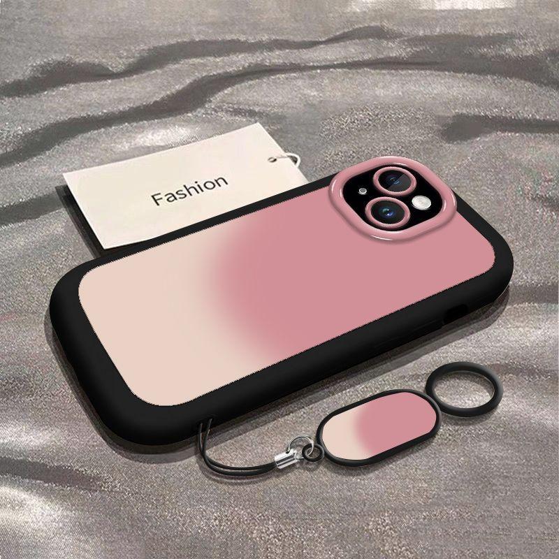 Ốp Điện Thoại, Màu Hồng Gradient Kẹo Ngọt, Dành Cho iPhone 11, 12 / 13 / 14 / 15pro max, Thiết Kế Hình Động Vật Nhỏ Dễ Thương, Chống Thấm Nước Và Chống Sốc, Ốp Di Động 2