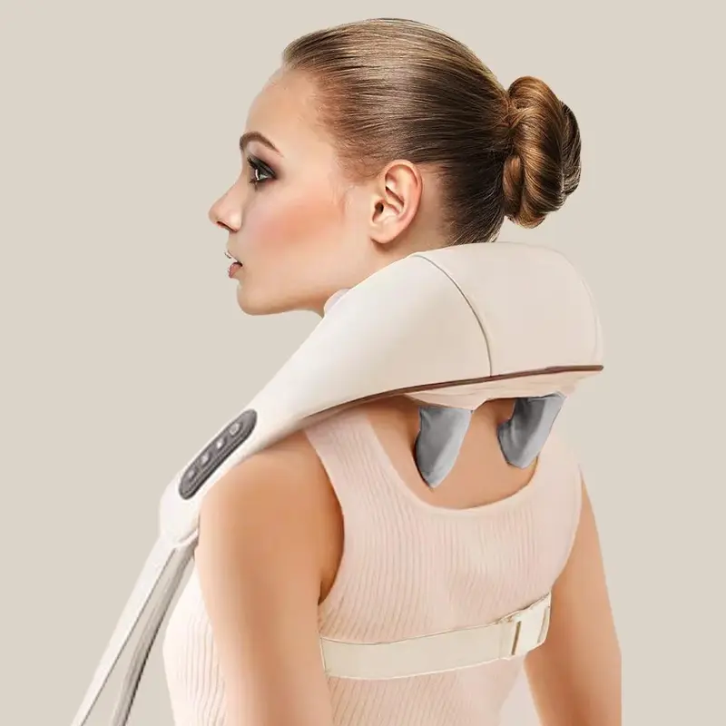 Neck & Shoulder Massager 3D Anthropomorphic Kneading Heating USB Rechargeable Electric Wireless Trapezius Muscle Cervical Massager For Neck, Back, Waist, Leg Massage, Stocking Fillers Gift 0