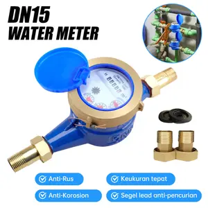 Water Meter Meteran Air Bodi Besi 1/2 inch Pengukur Arus Air Original SNI