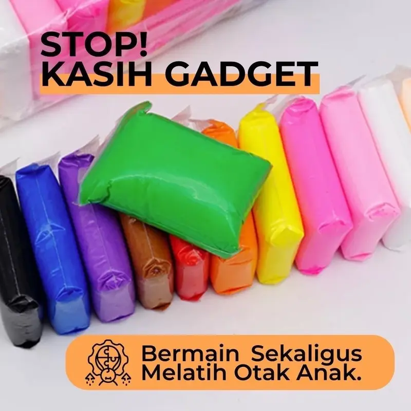 PGTOYS - Mainan Edukasi Anak Clay Polymer Super 8D 1 Pack isi 12 Warna Lilin Plastisin Mainan Sensory Motorik Buah 1