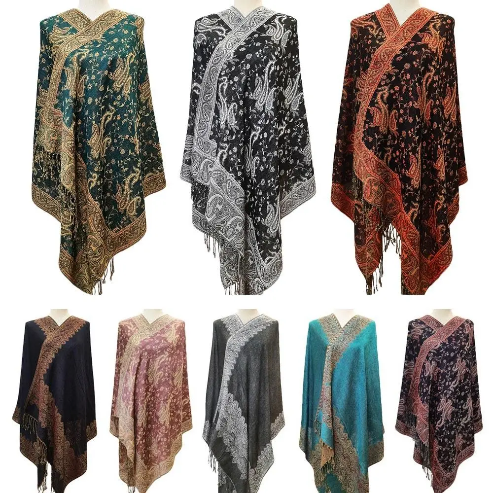 Fashion Paisley Long Scarf All-Match Imitation Cashmere Pashmina Sun-Resistant Oversize Shawl