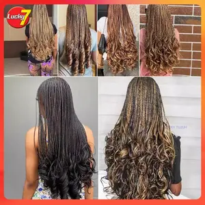 COD/LuckyTujuh/Ekstensi rambut keriting Prancis/Ekstensi wig keriting besar Eropa dan Amerika/22inch Dreadlock Wave/Crochet Realistic/6 Warna Natural/Rambut Palsu Wanita/connectBigFrenchCurl