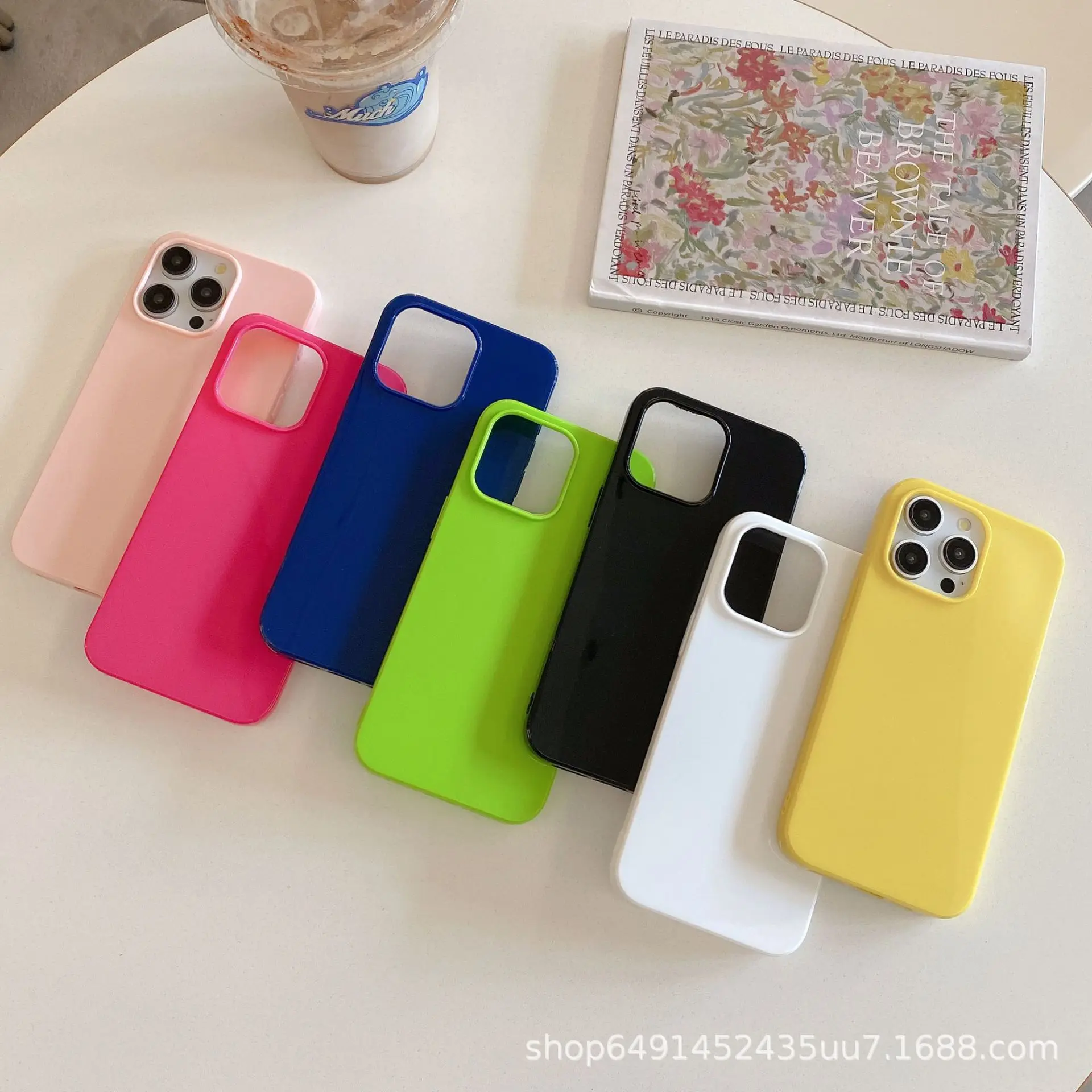 Gel Shell Glossy Phone Case Candy Color Suitable for Samsung Phone Case Cross-border Hot-selling Apple 16 Cross-border Dropshipping