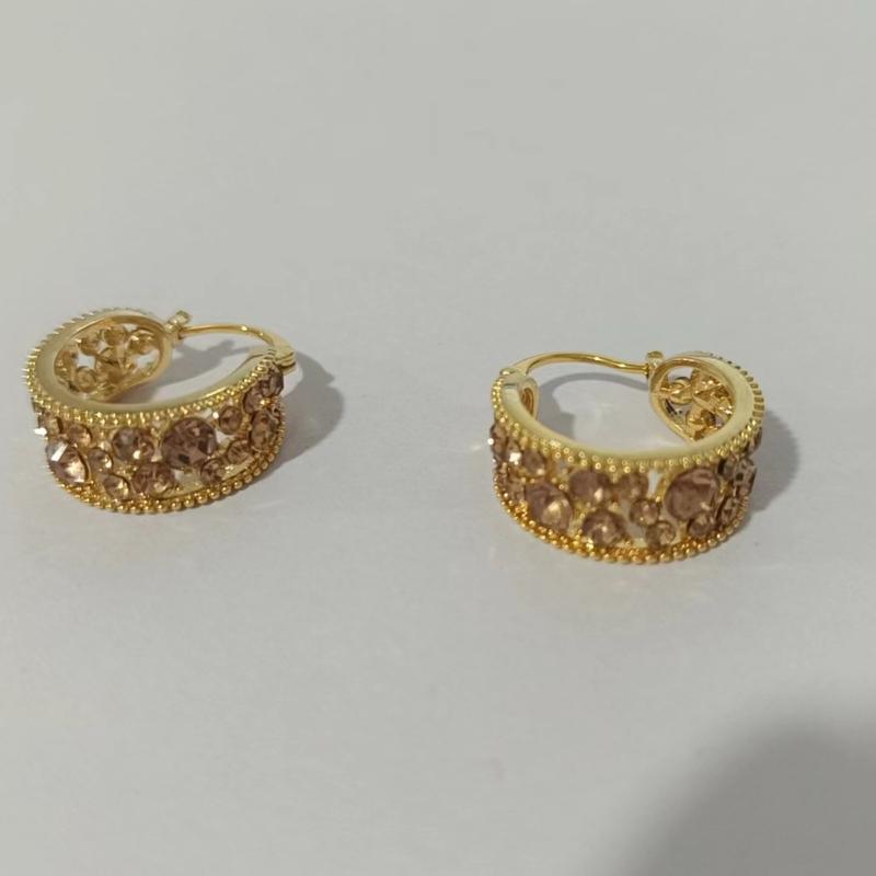 French Retro Exquisite High-end Full Zircon Hoop Earrings Niche Design Light Luxury Niche Socialite Style Fashion Earrings 2