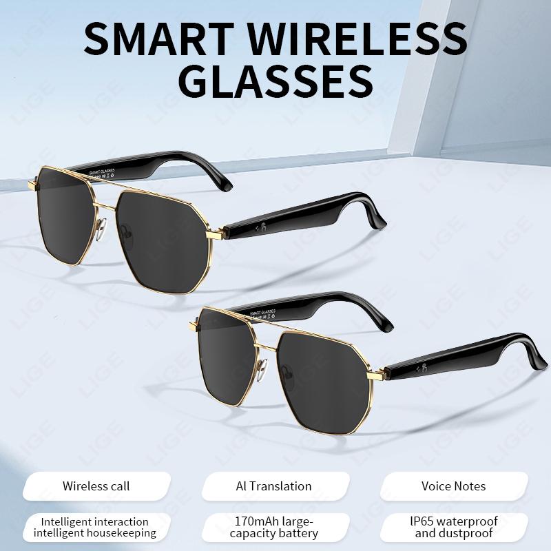 AI Translation Intelligent Glasses Smart Glasses Bluetooth Call Sunglasses Anti-blue Light Filtering Polarized Waterproof Lenses