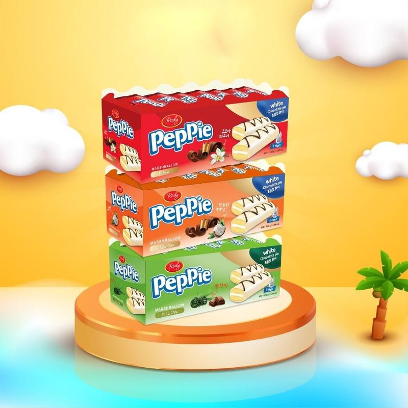 HỘP BÁNH PEPPIE BÁNH PHỦ SOCOLA TRẮNG 360g/HỘP - 20 gói x 18g Snack Ăn Vặt Food Thức Ăn