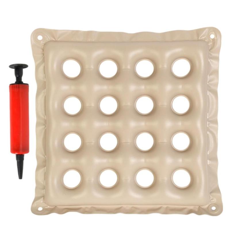Inflatable Chair Pad 16 Hole Anti-Decubitus Washable Breathable with Inflatable Pump PVC Good Air Tightness Relax for Household Car Adult 5