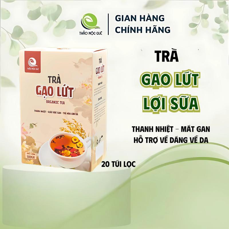 Trà Gạo Lứt | Thảo Mộc Quê | Hỗ Trợ Về Dáng Về Da | Thanh Nhiệt | Túi Lọc 20 gói - 550gr