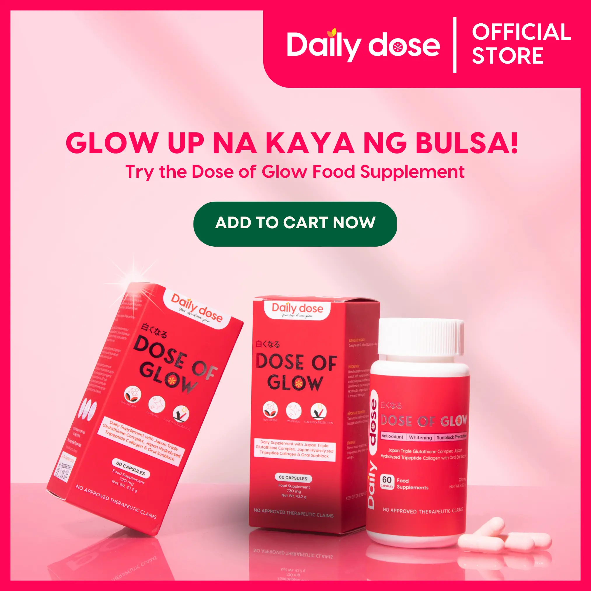 daily dose of glow glutathione Underarm Whitening Treatment in Dubai main image 1