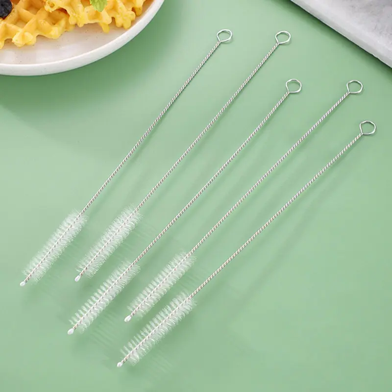 5pcs/set Stainless Steel Drinking Glass Cleaning Brush, Long & Thin Drinking Straw Brushes, Household Items, House Cleaning Tools, Cleaning Supplies 3