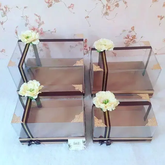 Box Kotak Seserahan Hantaran Pernikahan Lamaran Tunangan Paket 4 Kotak Geeika