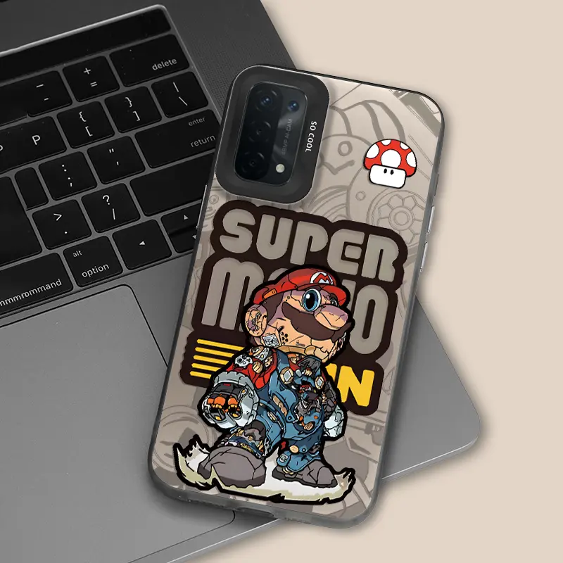 Casing hp OPPOA74(4G)/F19(4G)/F19S/A95(4G)/RENO6LITE(4G) case Mario Merek trendi Kartun Menjual seperti kue panas Senior Baru Model pria Scrub laser Semua termasuk kerak Casing ponsel 4