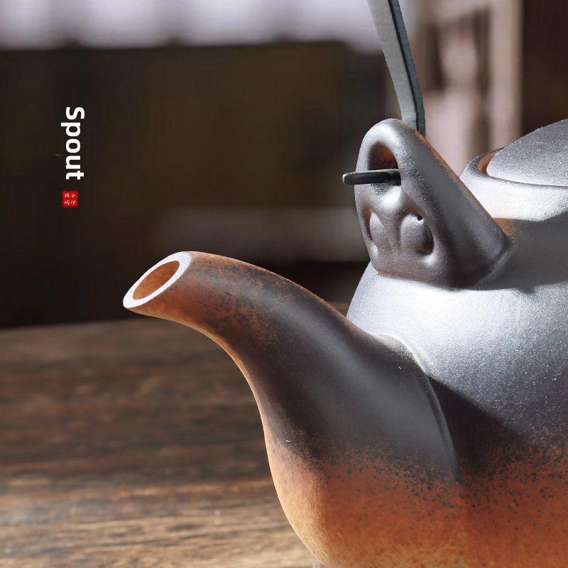Bếp đốt trà sôi và trà rang, thích hợp để cắm trại, tụ tập, sưởi ấm, lửa than, bếp than ngoài trời, nồi gốm, bộ nồi trà, để sử dụng trong gia đình Camping 9