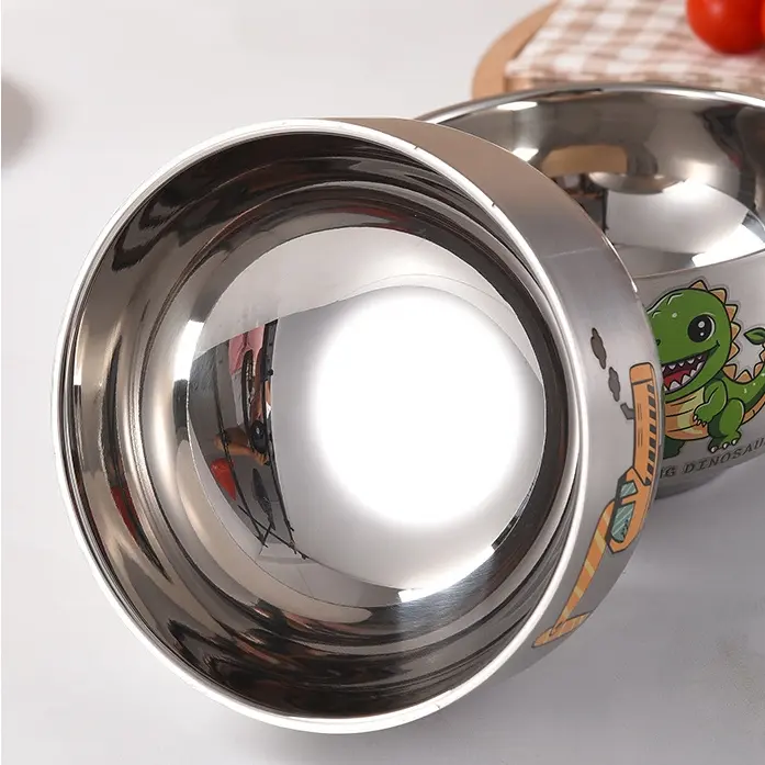 Bát Thép Không Gỉ, Thiết Kế Hoạt Hình Dễ Thương, Dành Cho Trẻ Em, Cấp Thực Phẩm Cho Em Bé, Bát Cung Hoàng Đạo, Chống Rơi, Cách Nhiệt Hai Lớp, Thích Hợp Để Ăn Gia Dụng, Được Làm Bằng Thép Không Gỉ 304 6