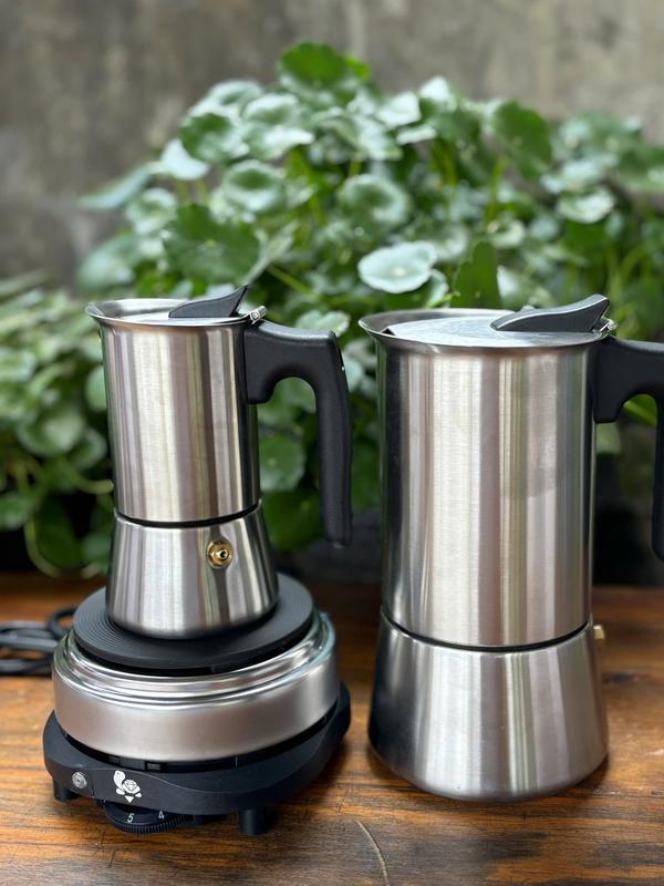 Combo Bếp điện trở 800W và bình moka inox 304 pha cà phê [Sản phẩm của Cà Phê Nhà]