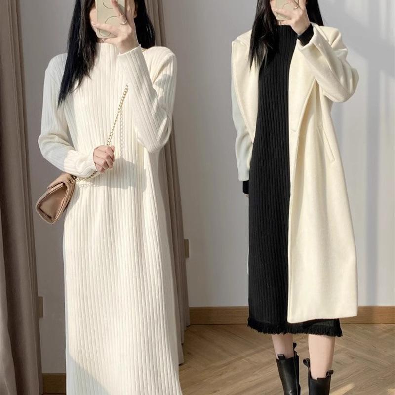 2024 秋と冬ハーフタートルネックミッドレングスルーズフリンジ