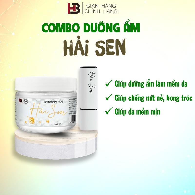 Combo Kem Dưỡng Ẩm + Son Dưỡng Môi Hải Sen , Dành Cho Cả Nam, Nữ Và Cho Bé Skincare Serum