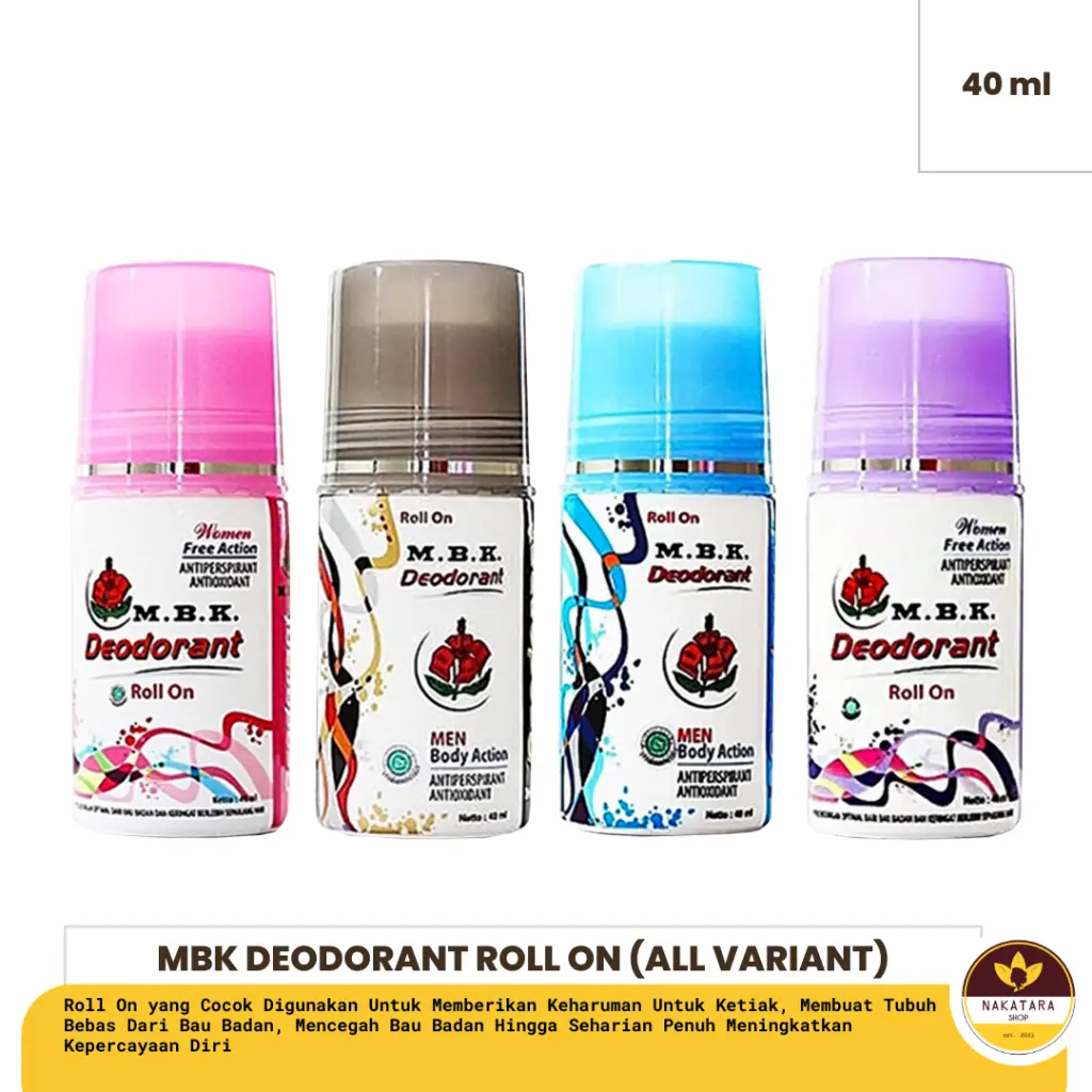 MBK DEODORANT ROLL ON UKURAN 40ML (PENGHILANG BAU BADAN)