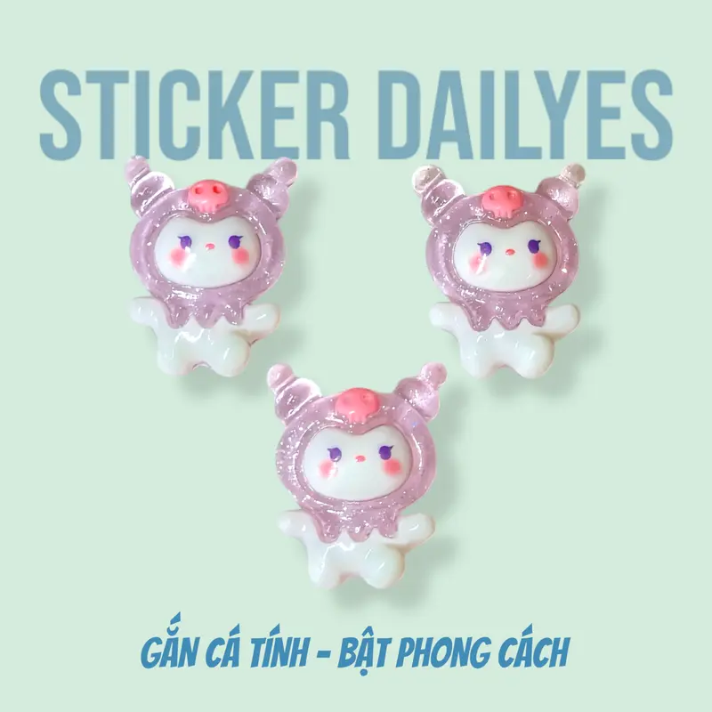 [ Bộ 10 chiếc ] Charm Gắn Dép Kuromi, Sticker Dép Cross, Jibbitz in 3D siêu cute - Sticker Dailyes 1