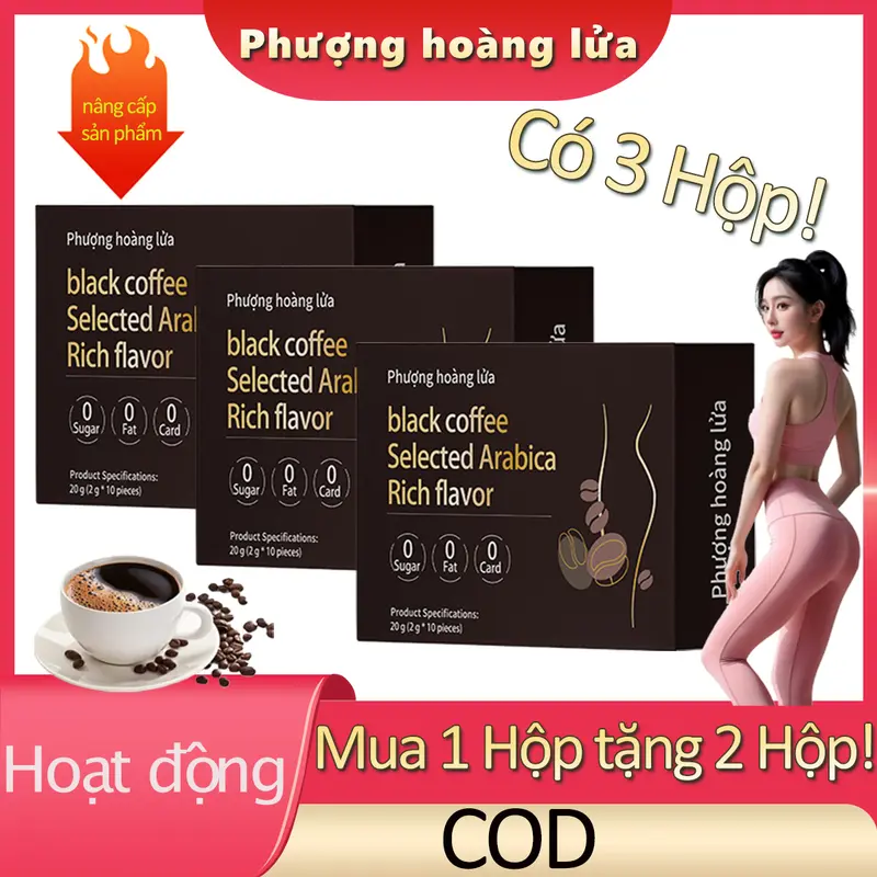 【COD】【 Mua 1 tặng 2,Có 3 Hộp】Phượng hoàng lửa cà phê đen hòa tan Cà phê đen đặc sản 0 đường Có thể pha với nước nóng hoặc nước lạnh 0