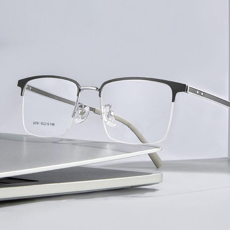 [H48] Gọng Kính Mắt Nam Retro Nửa Viền - Thanh Lịch, Đơn Giản - Siêu Bền Nhẹ Đẹp - Lắp Tròng Kính Cận, Đổi Màu - Mới 2024