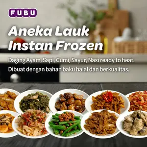 KIRIM INSTAN Aneka Menu Lauk Frozen Siap Saji FUBU Kemasan Satu Porsi Ayam Daging Sapi Beef Cumi Sayur Nasi Rendang Cabe Ijo Sambal Mercon Matah Yakiniku Blackpepper Honey Soy Creamy Alfredo Nasi Goreng Sosis Garlic Butter Fried Rice Beku
