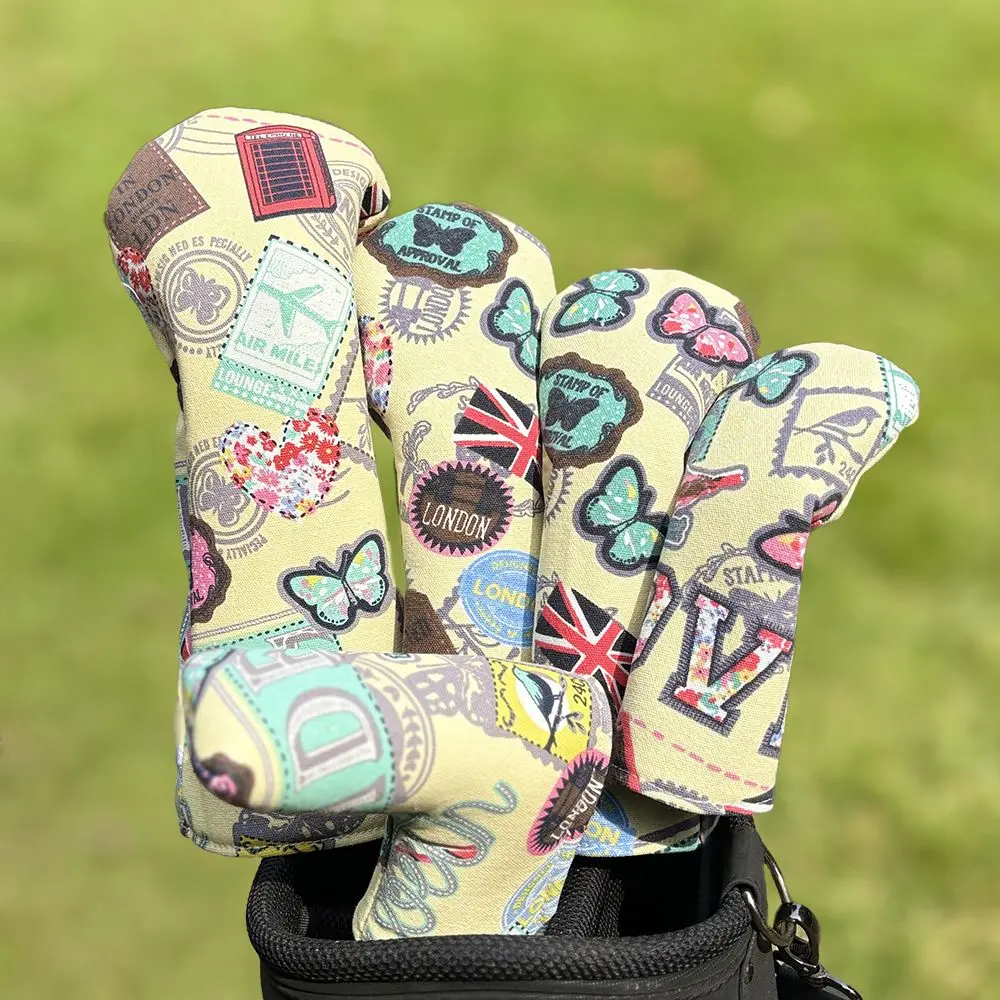 Golf Club Sleeve Ball Head Protective Cover Personalized Color Fabric Style Driver Rod Cover Right Angle Push Rod Sleeve Qgt24059