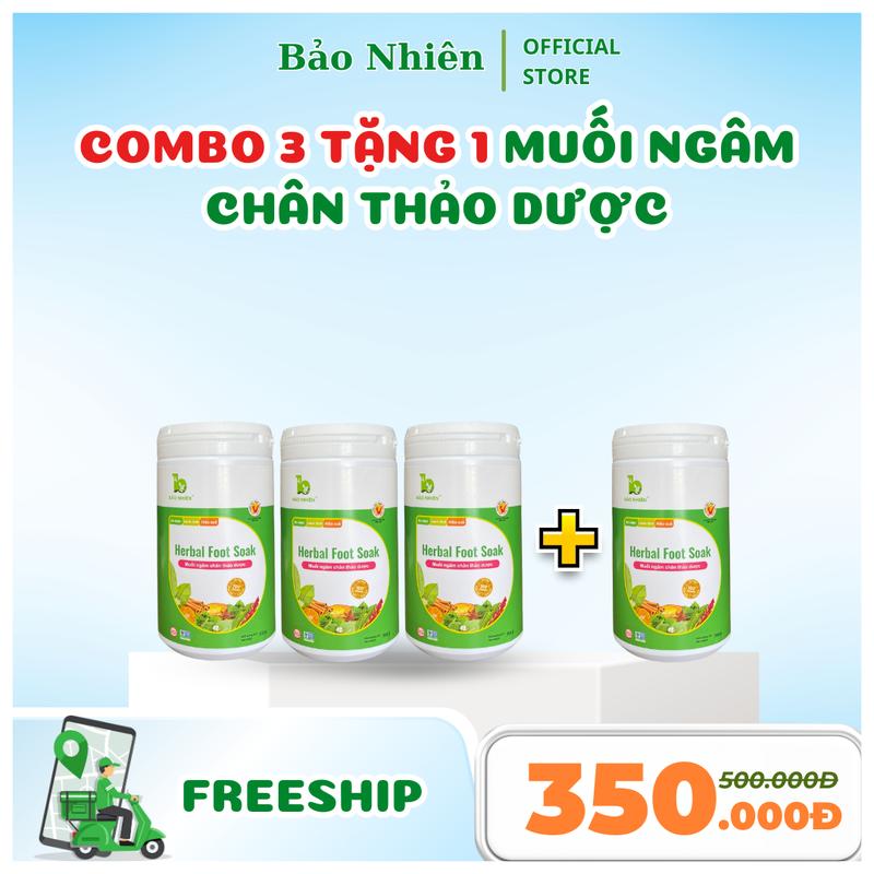 [COMBO MUA 3 TẶNG 1] Muối ngâm chân thảo dược Bảo Nhiên _ Klt: 2000gr