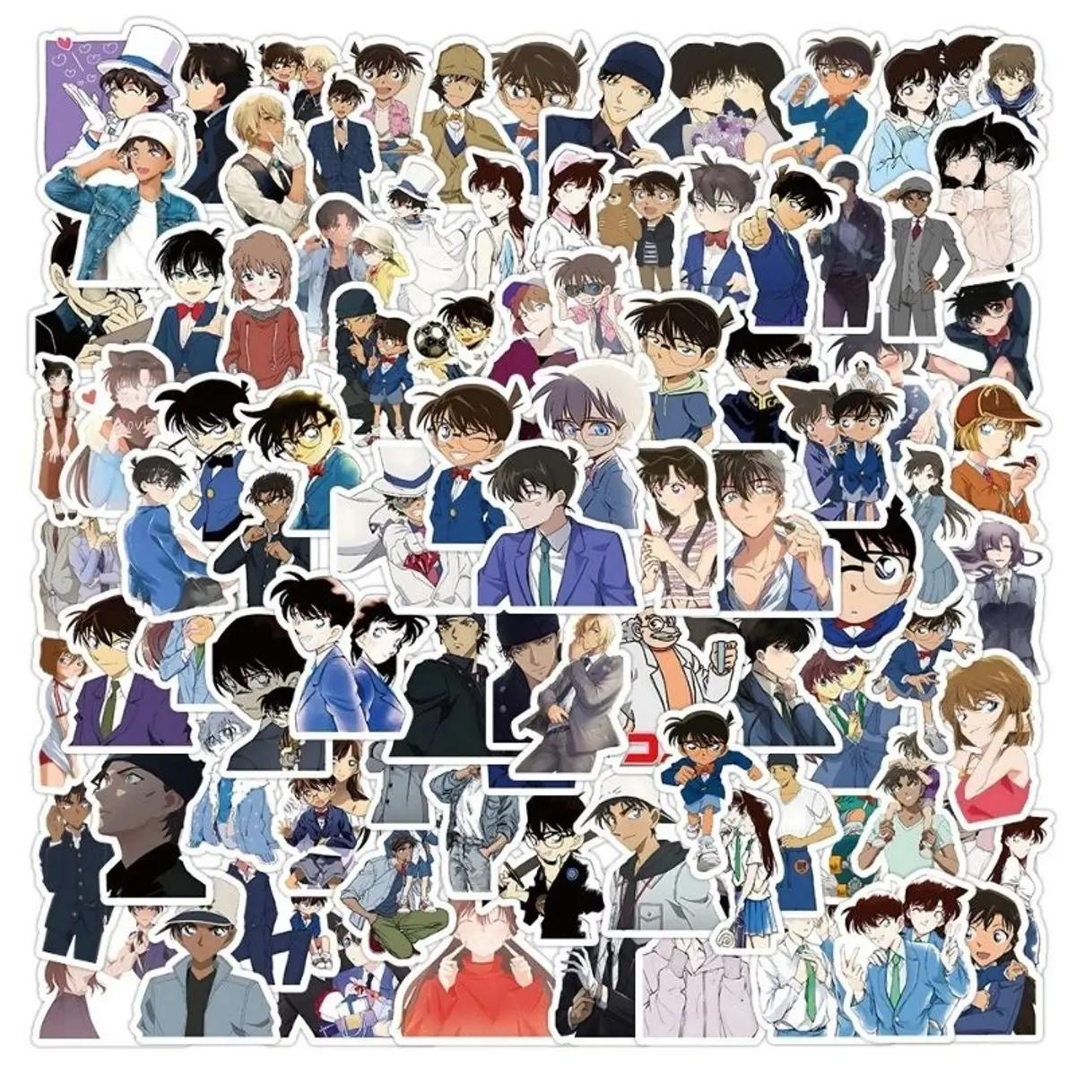 Set 20 60 100 stickers thám tử lừng danh Conan dán nón mũ bảo hiểm laptop vali sổ tay đàn guitar tủ lạnh điện thȯại xe