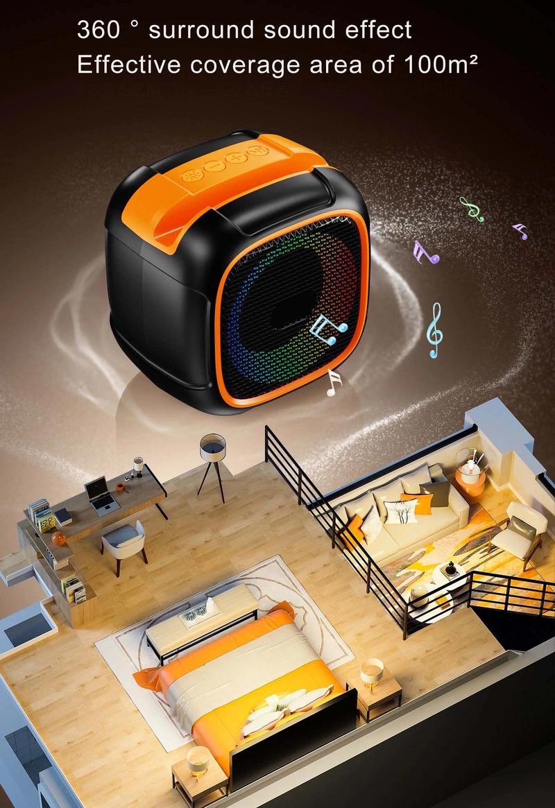 Product Introduction of Portable Mini Speaker Caixa De Som Bluetooth SY-307 with RGB Light Support Hands-free Call USB Drive TF Card AUX FM Radio TWS 10
