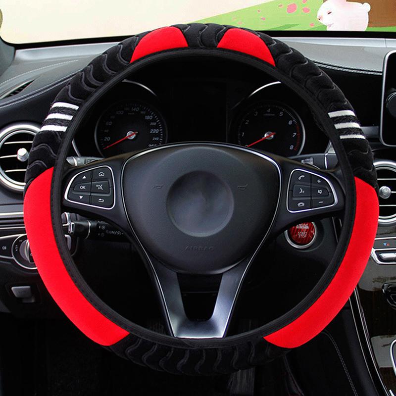 Product Introduction of 38cm Elastic Warm Anti-slip Wheel Cover 15" Car Steering Wheel Cover Plush Little Monster Car Styling Car Accessories for Women 23