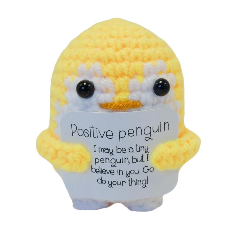 Cute Penguin Design Crochet Ornament, Knitted Penguin Toy with Emotional Support Card, Creative Cute Crochet Ornament for Car Decoration, Bag Pendant, Gift for Her, Girl's Gift, Gift for Mom, Mother's Day Gift, Stuffed Animal, Kids Toys 1