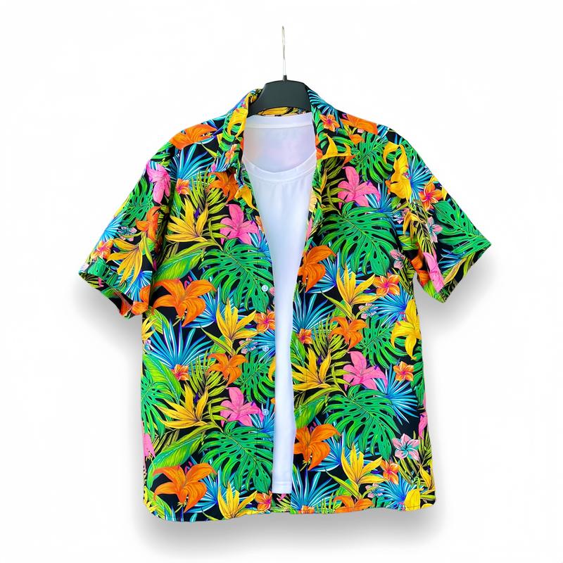 [19 MÀU, GIẢM GIÁ] SƠ MI NHÓM NAM NỮ đi biển, sơ mi hoạ tiết hoa lá trái cây, đồng phục nhóm, áo nhóm giá rẻ - TiaToShop