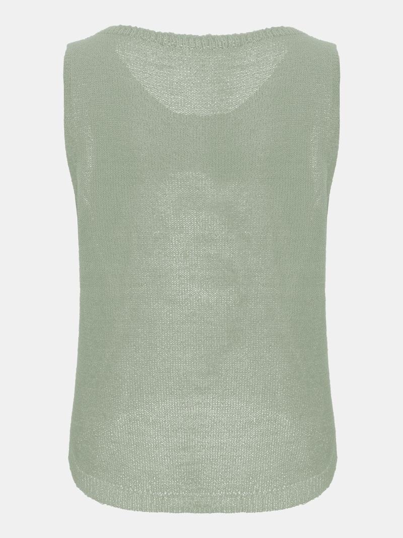 Product Introduction of Women's Cartoon Bunny Print Round Neck Sweater Vest, Casual Sleeveless Knit Top for Summer, Fashion Women's Knitwear for Daily Wear, Sweaters for Women 6
