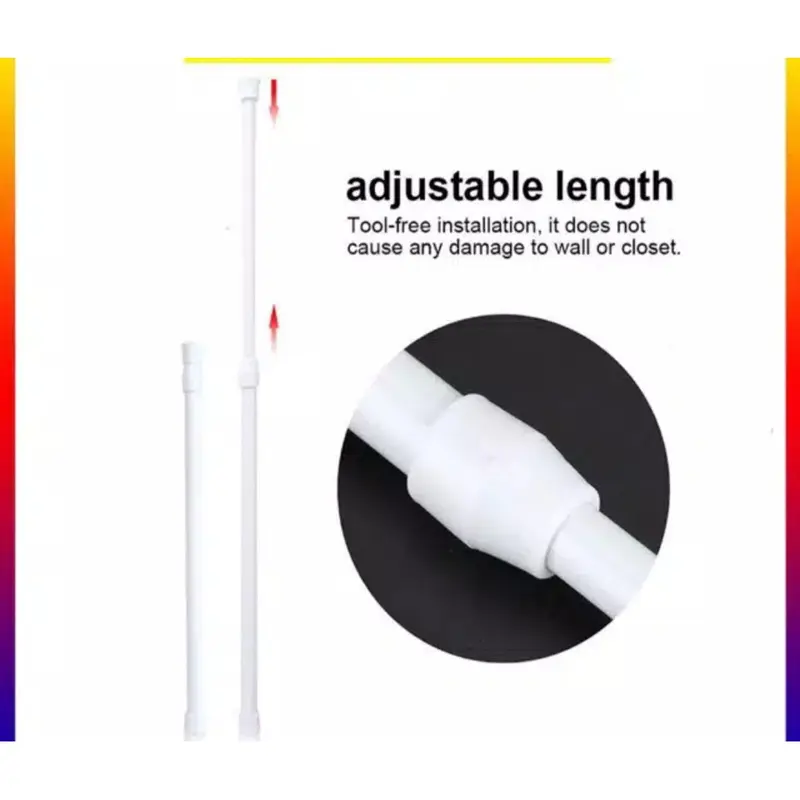 TIANG GORDEN HORDENG PIPA FLEXIBEL TANPA PAKU / GANTUNGAN TIRAI KAMAR MANDI SHOWER CURTAIN ROD 6