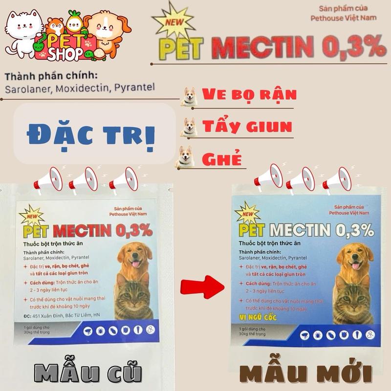 [ Combo 5 gói ] Bột trộn thức ăn trị VE RẬN, TẨY GIUN chó mèo. - SP CHÍNH HÃNG