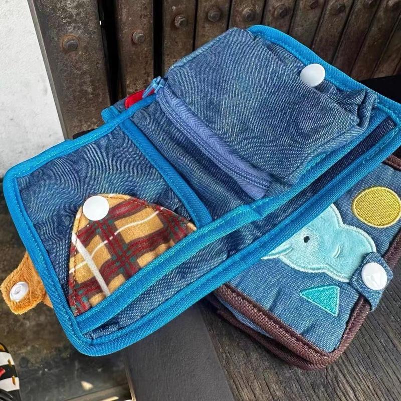 Ví Vải Bố, Thiết Kế Dễ Thương, Kiểu Ngắn, Có Khóa Kéo, Gấp Nhỏ Chất Liệu Denim Và Vải Nhung Kẻ, Ngăn Đựng Thẻ, ví đựng tiền Xu Ví Cầm Tay Hoạt Hình, Năm 2024 6