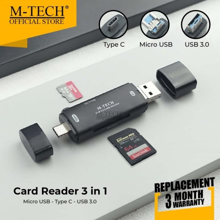 M-Tech CR30 USB TypeC Card Reader 3.0 MICRO USB 3IN1 SD CARD OTG Portable 3
