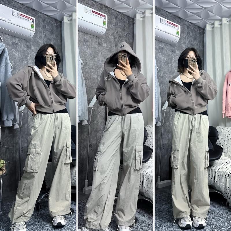 Áo khoác nỉ croptop hoodies phù hợp dành cho nữ  Menswear Nhung 6