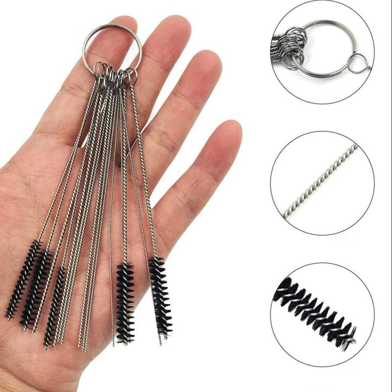 Carburetor Cleaning Brush Set, Carburetor Cleaning Tool Set, Including 10 Needles & 5 Brushes, Car Cleaning Handy Tool Set 7