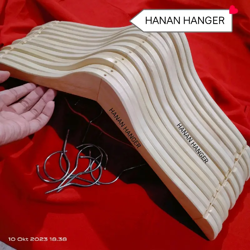 HANGER KAYU / hanger dewas / hanger distro Dapat Diputar Stainless Gantungan 2