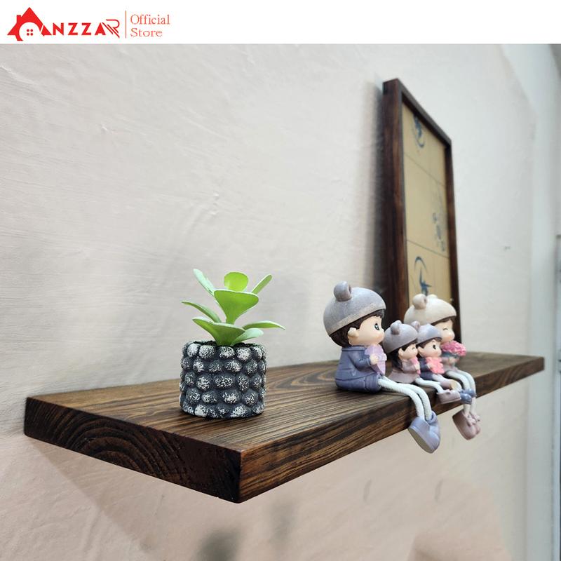  Kệ gỗ gắn tường bằng vít âm đẹp kệ gỗ thông nguyên khối treo tường trang trí Anzzar-K01 Decor Kệ Sách Trang Trí Nhà Decor Phòng 
