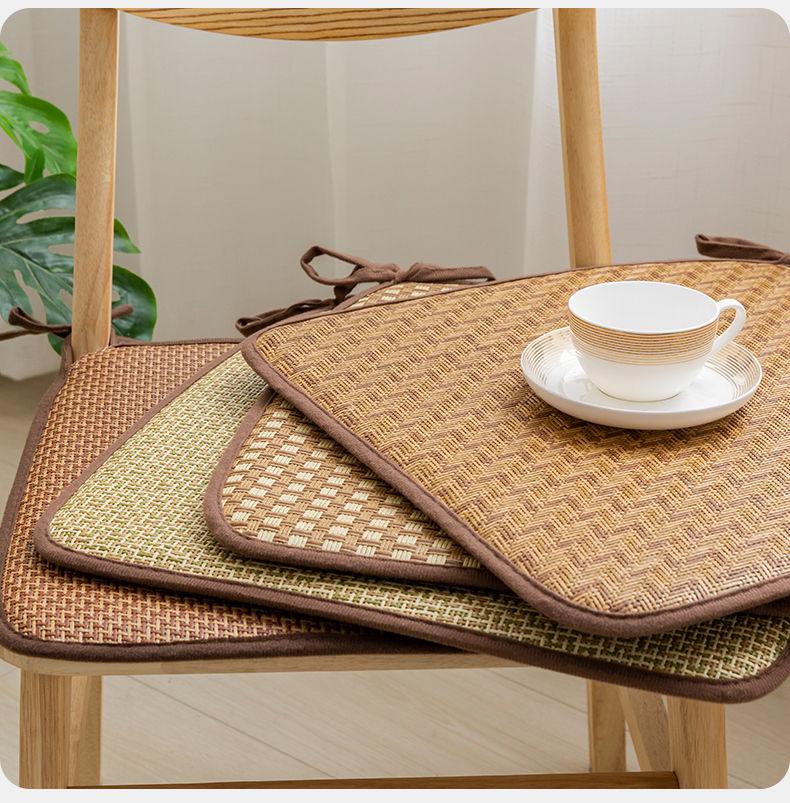 Product Introduction of Rattan Seat Cushion Summer Office Long Sitting Cool Mat Home Non-slip Living Room Chair Pad Stool Pad Student Butt Pad 6