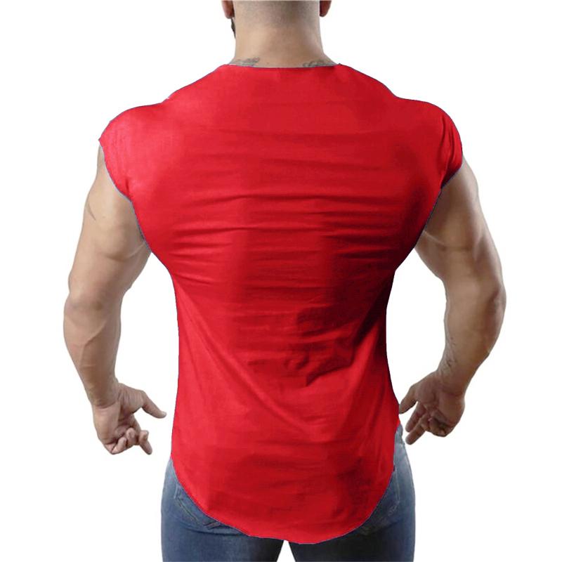 Product Introduction of Gym Fitness Casual Breathable Muscle Workout Slim Fit Arc Hem Tank Tops Summer Cotton Moisture Wicking Breathable Cool Clothing 12