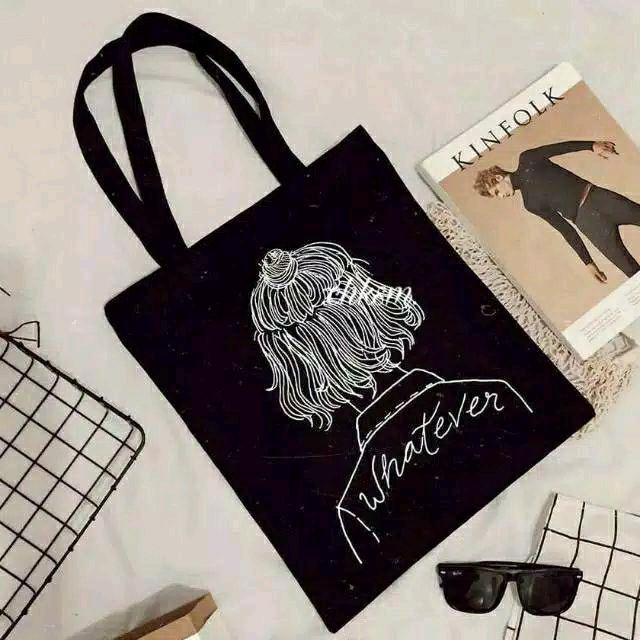 Totebag pakai resleting tas kuliah tas sekolah 4