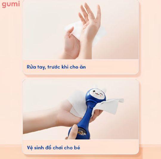 Product Introduction of Thùng 10 Gói Khăn ướt Gumi 80 tờ Không Mùi, không cồn, không paraben mềm mịn An Toàn 7